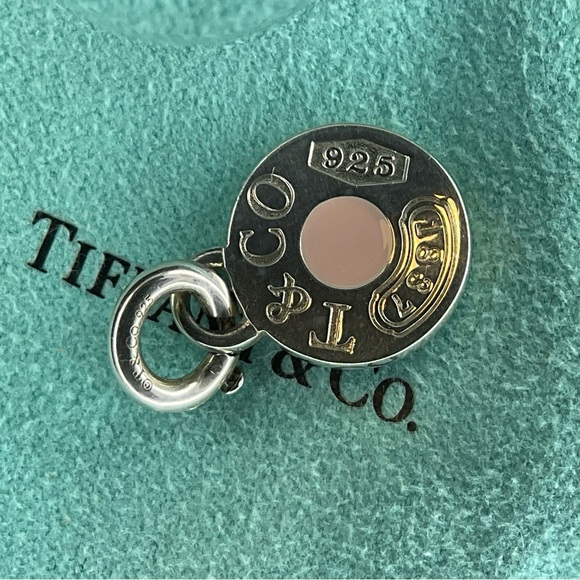 Tiffany & Co. Silver Pink Enamel 1837 Round Charm - Picture 3 of 6